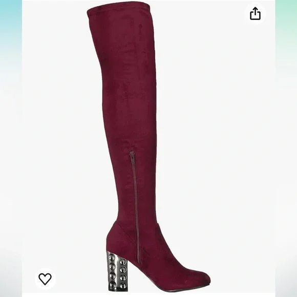 Maroon Over the Knee Carlos Santana Boots - Picture 3 of 7
